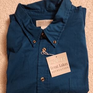 Men's Blue Casual Button Down Shirt